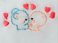 Image 3 of Embroidered Couple Handkerchief Duo – Soft Cotton (11" x 11") Keepsake Pocket Squares