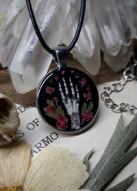 Image 4 of Bunny Foot and Floral Pendant