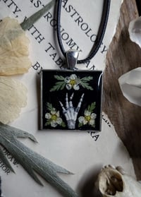 Image 5 of Bunny Foot and Floral Pendant - Square Daisy
