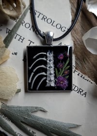 Image 2 of Bunny Ribcage and Floral Pendant