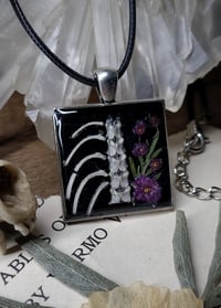Image 1 of Bunny Ribcage and Floral Pendant