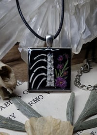 Image 4 of Bunny Ribcage and Floral Pendant