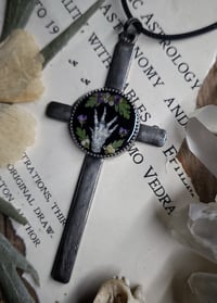 Image 2 of Bunny Foot Cross Pendant