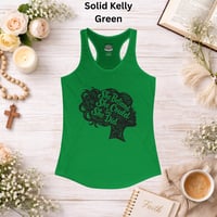 Image 7 of "She Believed She Could So She Did" Linocut Racerback Tank — Women's Motivational Tank Top