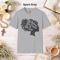 Image 5 of "She Believed She Could So She Did" T-Shirt — Inspirational Linocut Design