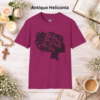 Image 7 of "She Believed She Could So She Did" T-Shirt — Inspirational Linocut Design