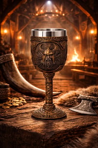 Image 1 of 👑The Armored Kingdom Odin’s Eternal Feast Goblet-Odin inspired-Legendary Drinkware