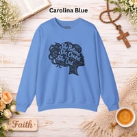 Image 11 of "She Believed She Could So She Did" Linocut Crewneck— Inspirational Women's Graphic Sweatshirt