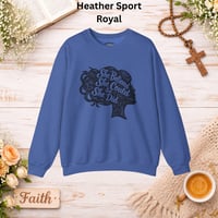 Image 12 of "She Believed She Could So She Did" Linocut Crewneck— Inspirational Women's Graphic Sweatshirt