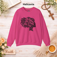 Image 16 of "She Believed She Could So She Did" Linocut Crewneck— Inspirational Women's Graphic Sweatshirt