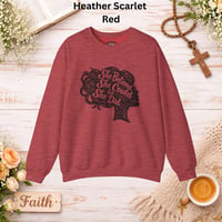 Image 17 of "She Believed She Could So She Did" Linocut Crewneck— Inspirational Women's Graphic Sweatshirt