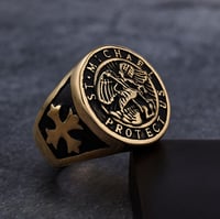 Image 3 of 👑The Armored Kingdom Saint Michael’s Divine Protector Ring-Faith Protection-Bold Design-Durable