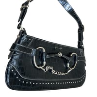 Image 2 of faux leather studded shoulder bag