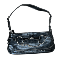 Image 1 of faux leather studded shoulder bag