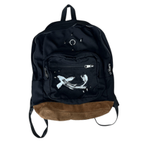 Image 1 of ONE OF ONE black koi backpack with leather bottom