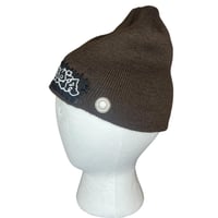 Image 2 of brown dystopia beanie