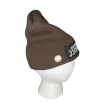 Image 4 of brown dystopia beanie