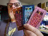 Tiny Free Verse Owls / 3-Piece Micro Art Set & Zine Series, Vol. 2 / #43 of 65