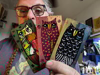 Tiny Free Verse Owls / 3-Piece Micro Art Set & Zine Series, Vol. 2 / #45 of 65