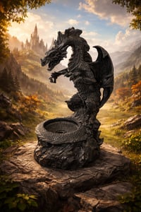 Image 8 of 👑The Armored Kingdom Dragonfire Wrath Candle Holder with USB Candle-Tabletop Decor-USB Powered