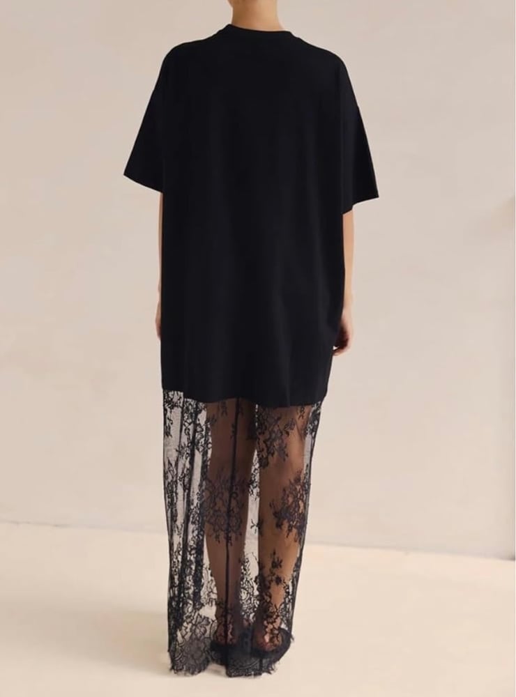 Image of Lace Tshirt Maxi (black) 