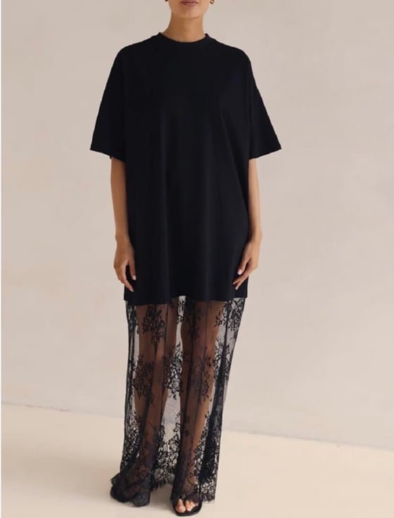 Image of Lace Tshirt Maxi (black) 