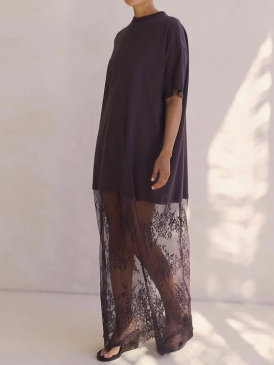 Image of Lace Tshirt Maxi (brown)