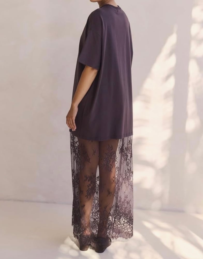 Image of Lace Tshirt Maxi (brown)