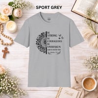 Image 3 of Be Strong and Courageous T-Shirt — Inspirational Christian Tee
