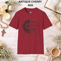 Image 4 of Be Strong and Courageous T-Shirt — Inspirational Christian Tee