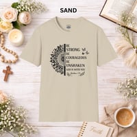Image 5 of Be Strong and Courageous T-Shirt — Inspirational Christian Tee
