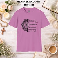 Image 10 of Be Strong and Courageous T-Shirt — Inspirational Christian Tee