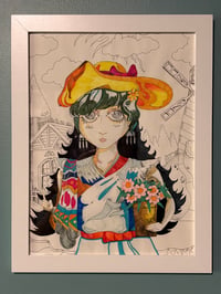 Image 2 of Girl with Flowers print