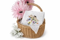 Image 1 of Fairytale Book Embroidered Handkerchief – Soft Cotton 11"x11"