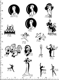 Image 1 of Deco Ladies/Romantic Couple Rubber Stamps P20