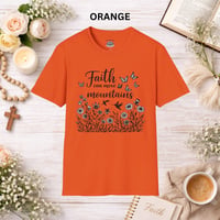 Image 9 of Faith Can Move Mountains T-Shirt — Floral Butterfly Inspirational Christian Tee
