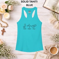 Image 4 of Faith Love Hope Racerback Tank — Women's Inspirational Faith Tank Top