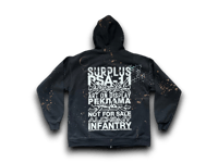 Image 2 of Lauren Hill Alchemy Surplus custom upcycled reworked Screen Print zip up hoodie
