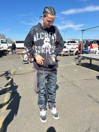 Image 3 of Lauren Hill Alchemy Surplus custom upcycled reworked Screen Print zip up hoodie