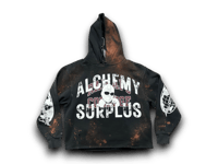 Image 1 of  Alchemy Surplus custom upcycled reworked Screen Print Ramapo College hoodie