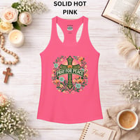 Image 3 of Pray for Peace Racerback Tank — Women's Peace Prayer Tank Top