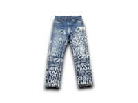 Image 1 of Levi's 505 Upcycled Reworked custom Screen Print denim Jeans 