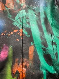 Image 5 of 100% Leather Custom Painted Upcycled Reworked Woman's Biker Jacket