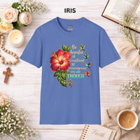 Image 3 of Hibiscus Encouragement T-Shirt — "Be Hopeful, Be Resilient, You Are Enough"