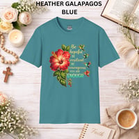 Image 4 of Hibiscus Encouragement T-Shirt — "Be Hopeful, Be Resilient, You Are Enough"