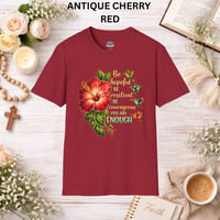 Image 8 of Hibiscus Encouragement T-Shirt — "Be Hopeful, Be Resilient, You Are Enough"
