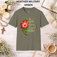 Image 10 of Hibiscus Encouragement T-Shirt — "Be Hopeful, Be Resilient, You Are Enough"