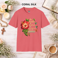 Image 12 of Hibiscus Encouragement T-Shirt — "Be Hopeful, Be Resilient, You Are Enough"