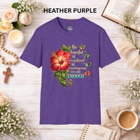 Image 13 of Hibiscus Encouragement T-Shirt — "Be Hopeful, Be Resilient, You Are Enough"