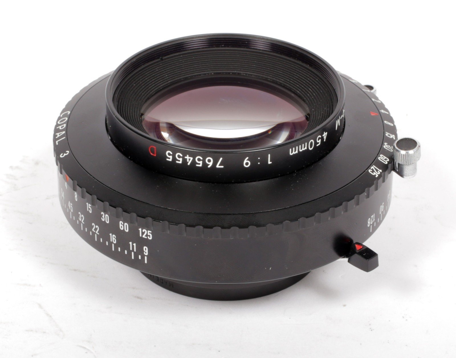 Nikon Nikkor M 450mm F9 lens in Copal #3 shutter #2237 | CatLABS